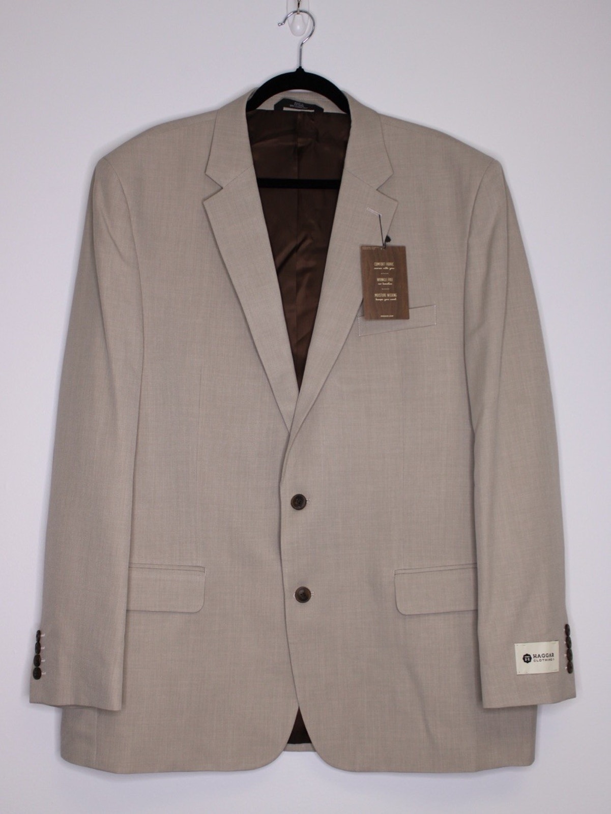 Haggar Blazer 48l Tan Classic Fit Travel Performance Sport Coat Suit Jacket New